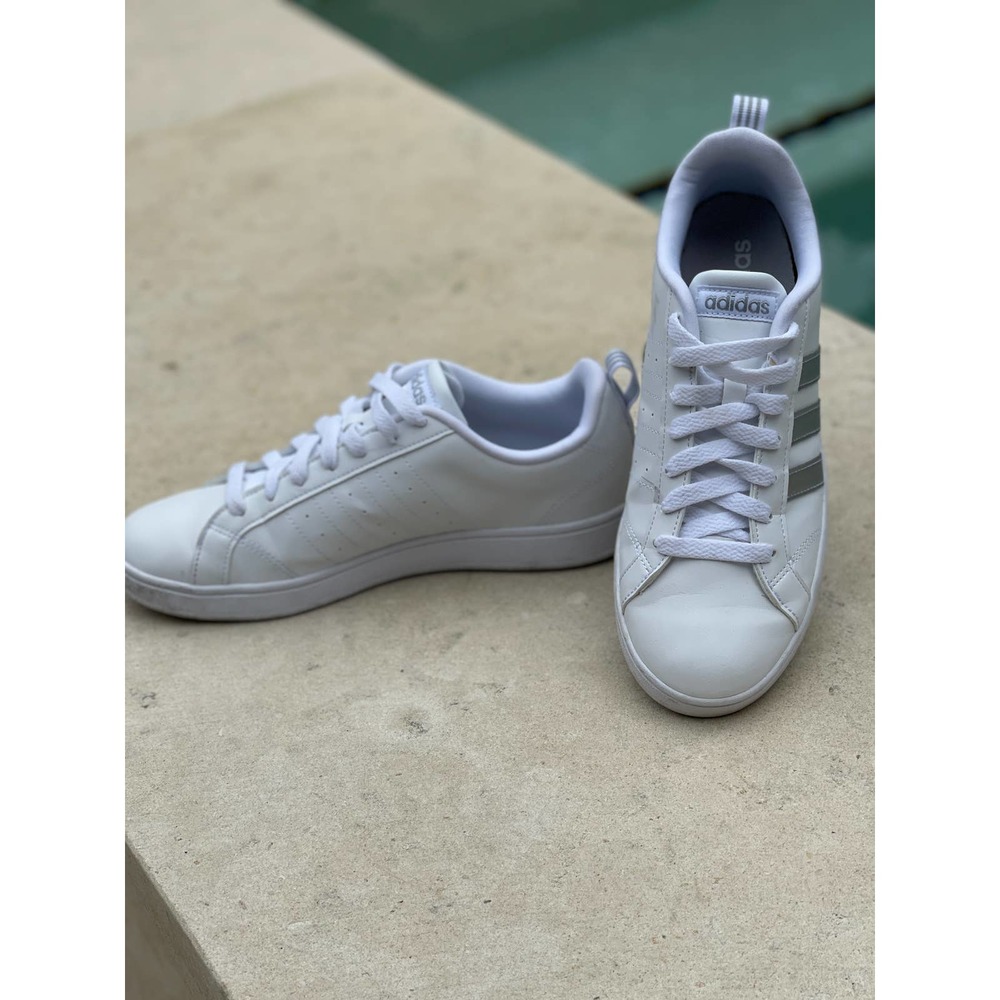 Adidas Vs Advantage Bb7248 White Silver Women's Shoes S-8